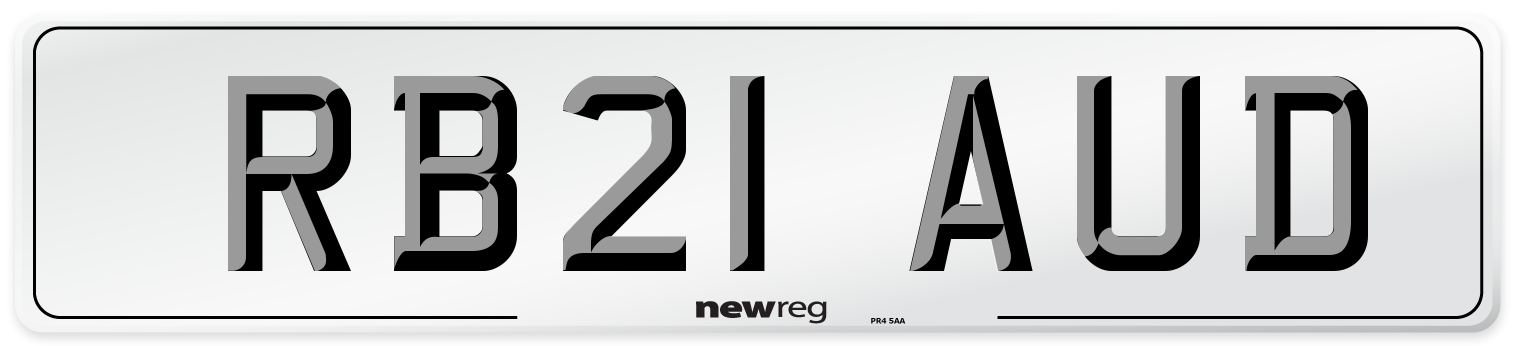 RB21 AUD Number Plate from New Reg